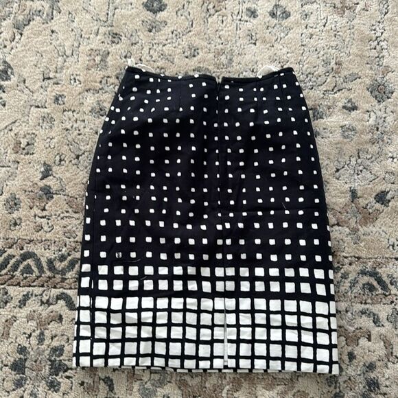 Black and White Geometric Square Ombre Pattern Pencil Straight Skirt Sz 2 - Picture 3 of 4